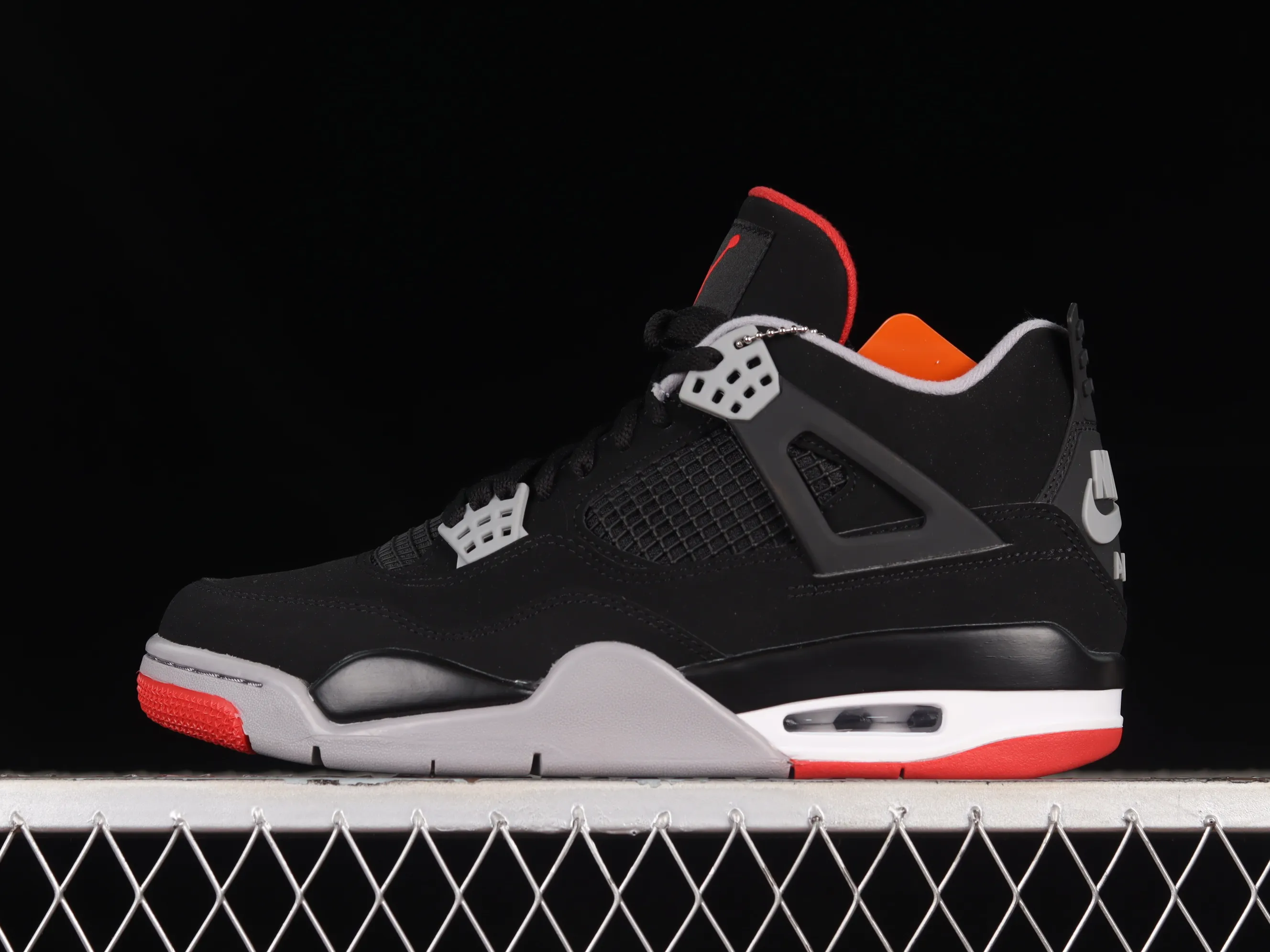 All categories Air Jordan Jordan series basketball shoes Air Jordan 4 LJR version Air Jordan 4 Retro "Bred" AJ4 Jordan 4 first year re-engraved new black and red 308497-060